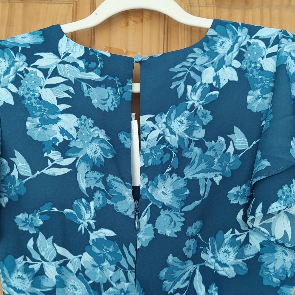 Sugarlips Floral Blue Pantsuit Women's Jumpsuit NWT Office Preppy Retro 90s Y2K - Picture 10 of 11
